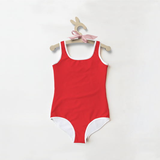 Girls Buttery Soft Red Swimsuit