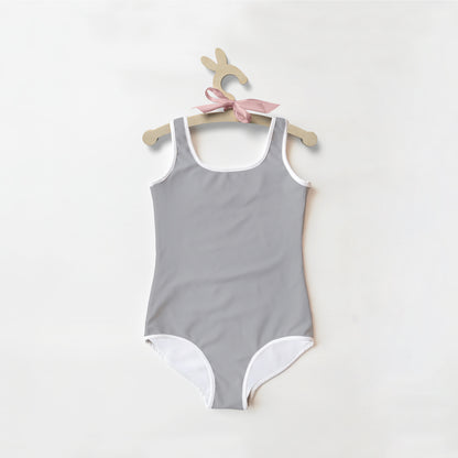 Girls Buttery Soft Silver Color Swimsuit