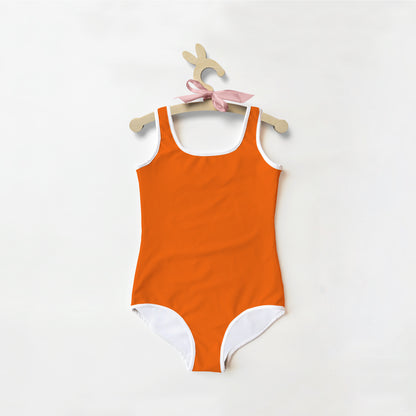 Girls Buttery Soft Orange Swimsuit