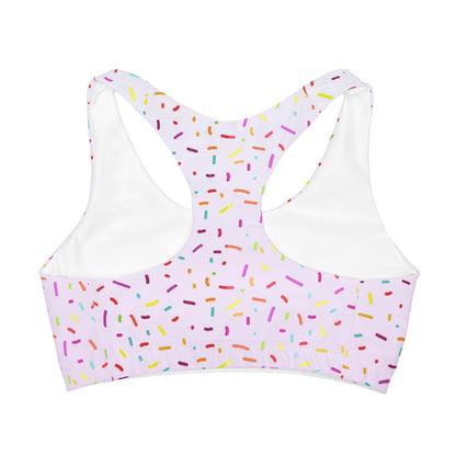 Girls Colorful Sprinkles It's My Birthday Sports Bra