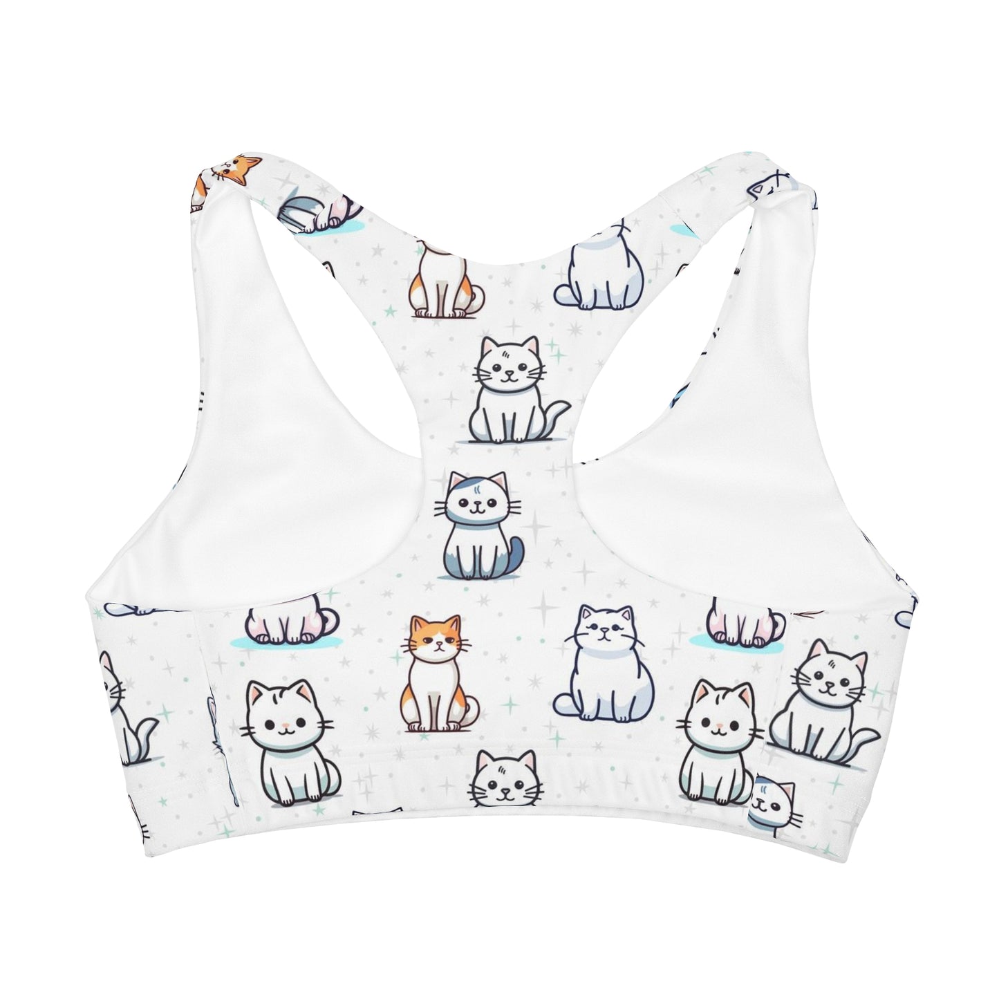 Girls Cat Pattern Sports Bra