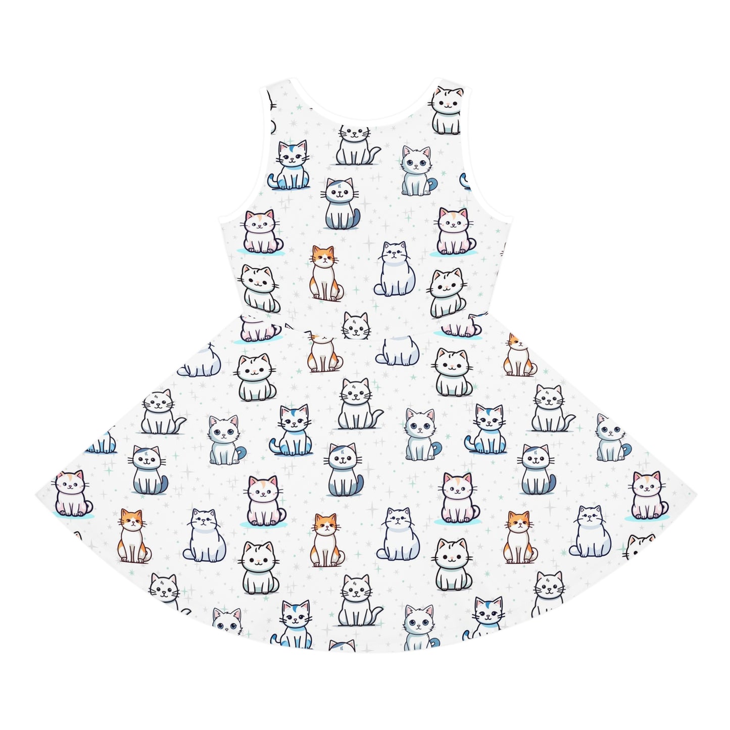 Girls Cat Pattern Sleeveless Sundress