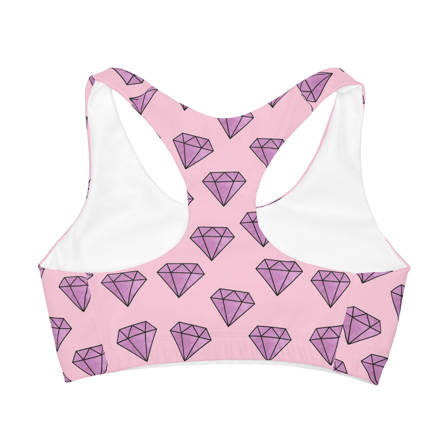 Girls Purple Diamonds Sports Bra