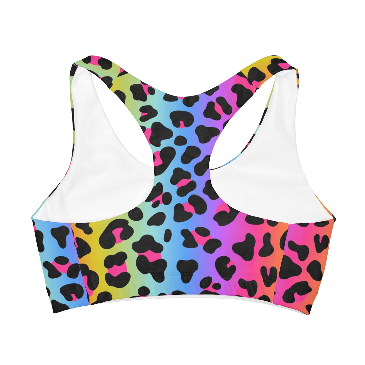 Girls Rainbow Cheetah Sports Bra