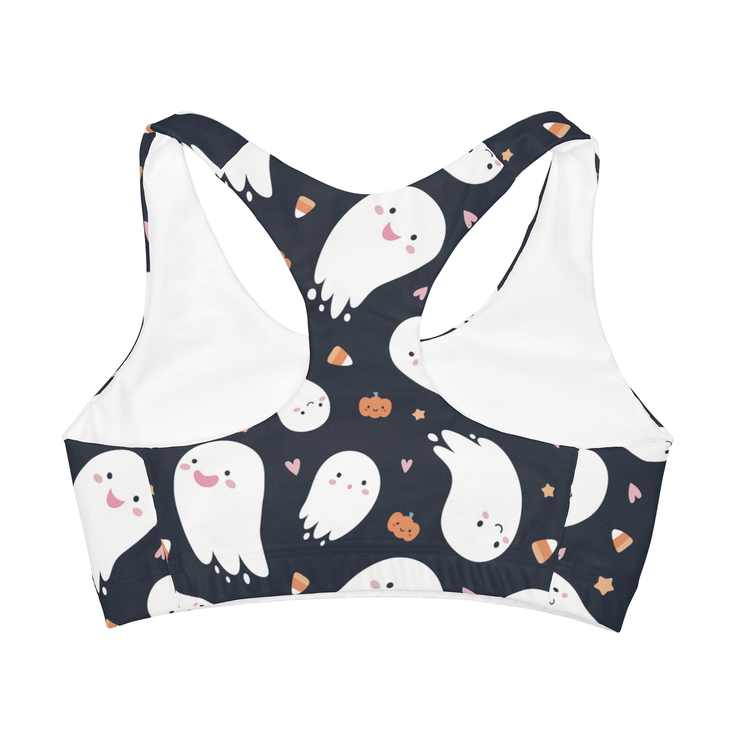 Girls Spooky Ghost Halloween Sports Bra