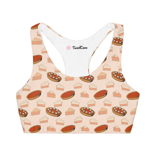 Girls Pumpkin Pie Thanksgiving Sports Bra