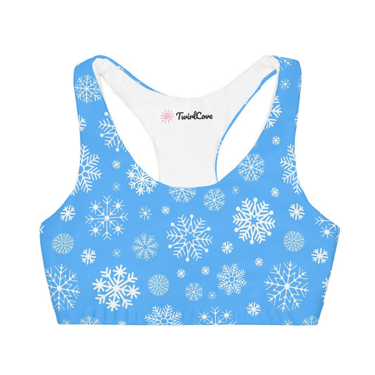 Girls Christmas Snowflakes Sports Bra