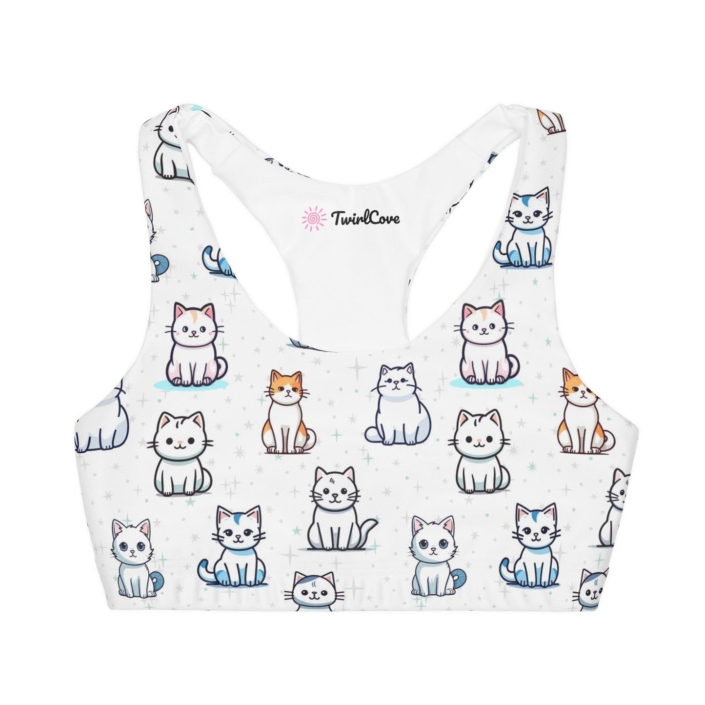 Girls Cat Pattern Sports Bra