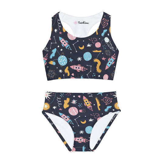 Girls Outer Space Two Piece Swimsuit