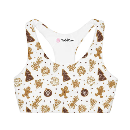 Girls Gingerbread Cookies Christmas Sports Bra