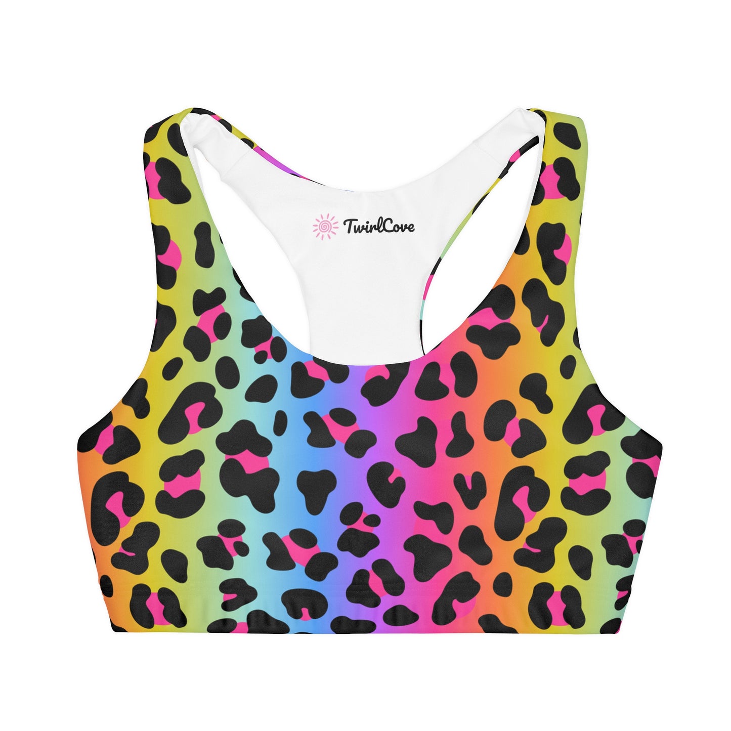 Girls Rainbow Cheetah Sports Bra