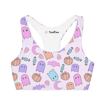 Girls Ghost Halloween Sports Bra