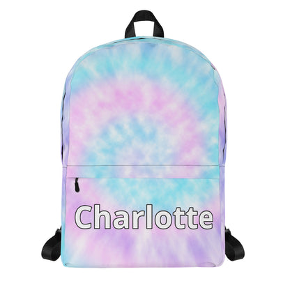 Girls Custom Name Faux Tie Dye Backpack