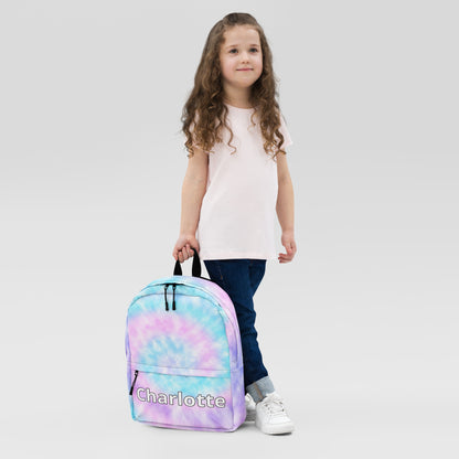 Girls Custom Name Faux Tie Dye Backpack