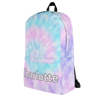 Girls Custom Name Faux Tie Dye Backpack