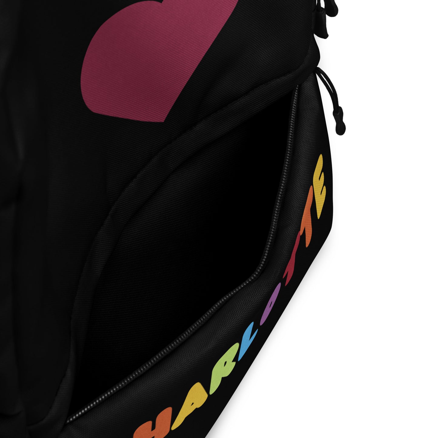 Girls Custom Rainbow Name Heart Backpack