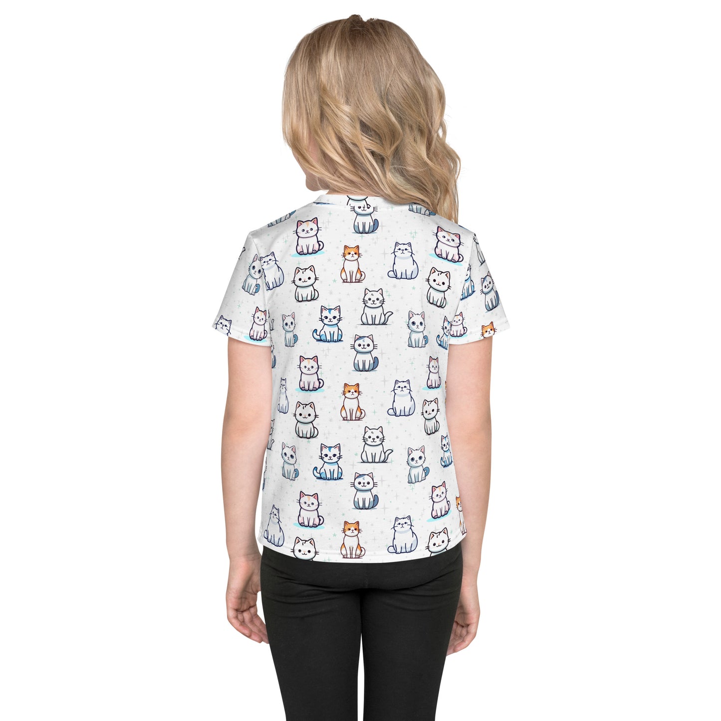 Girls Cat Pattern T-Shirt