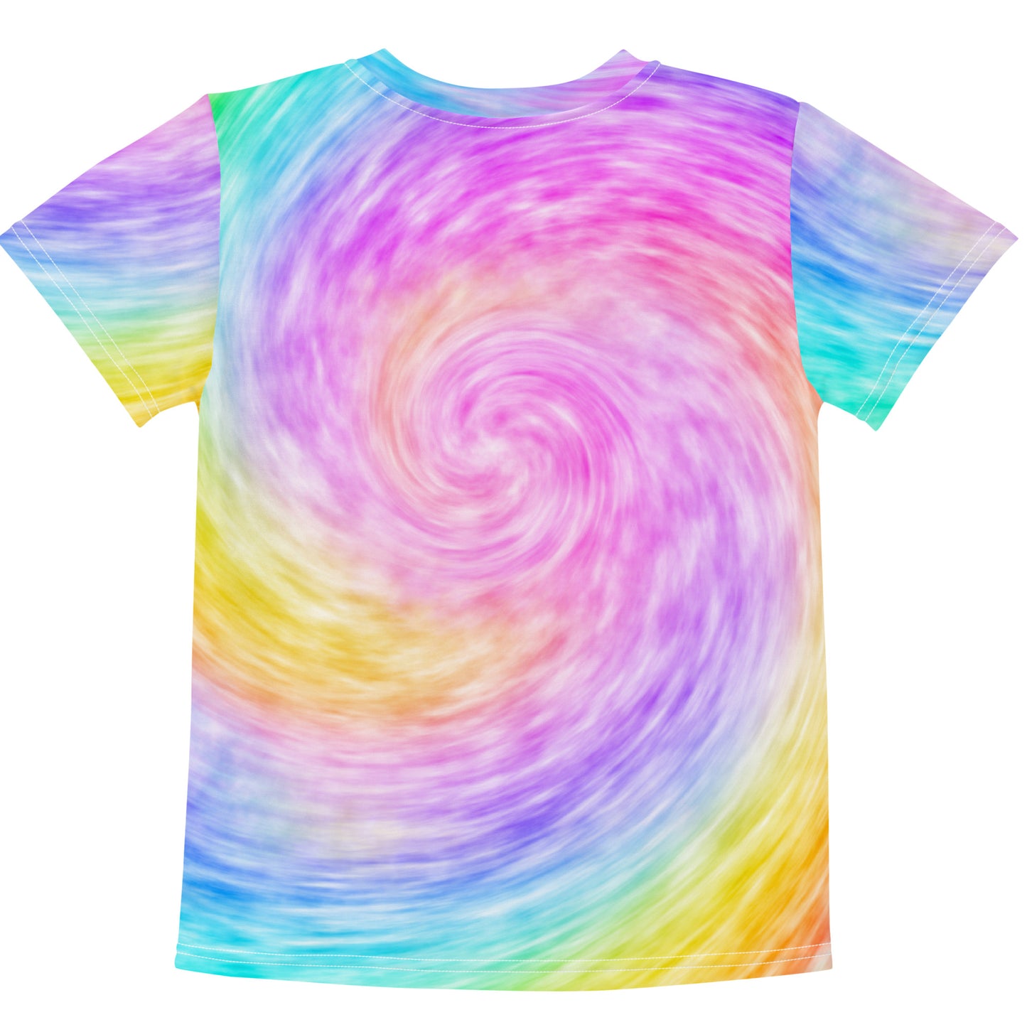 Girls Rainbow Faux Tie Dye Birthday Girl T-Shirt