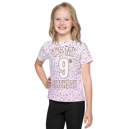 Girls Colorful Sprinkles Custom Age It's My Birthday T-Shirt