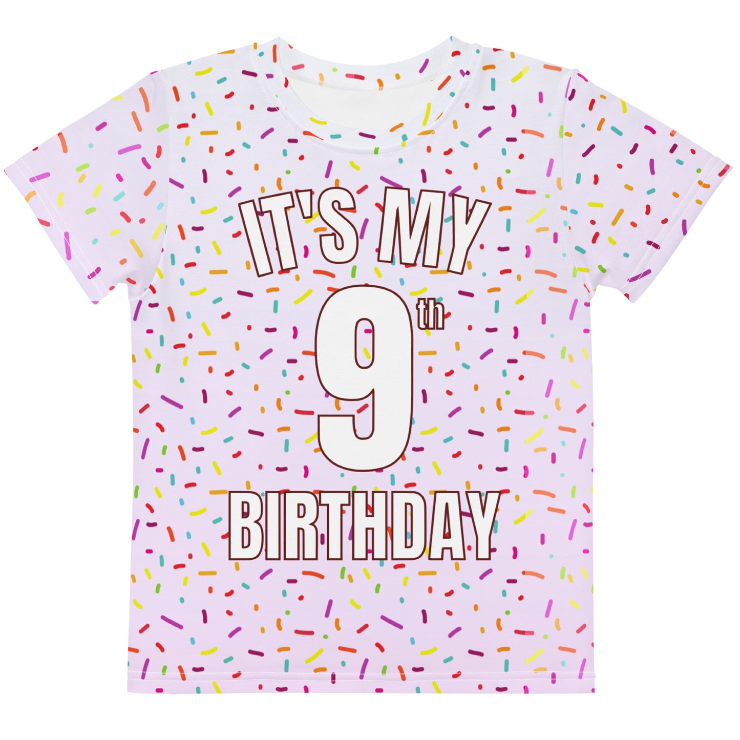 Girls Colorful Sprinkles Custom Age It's My Birthday T-Shirt