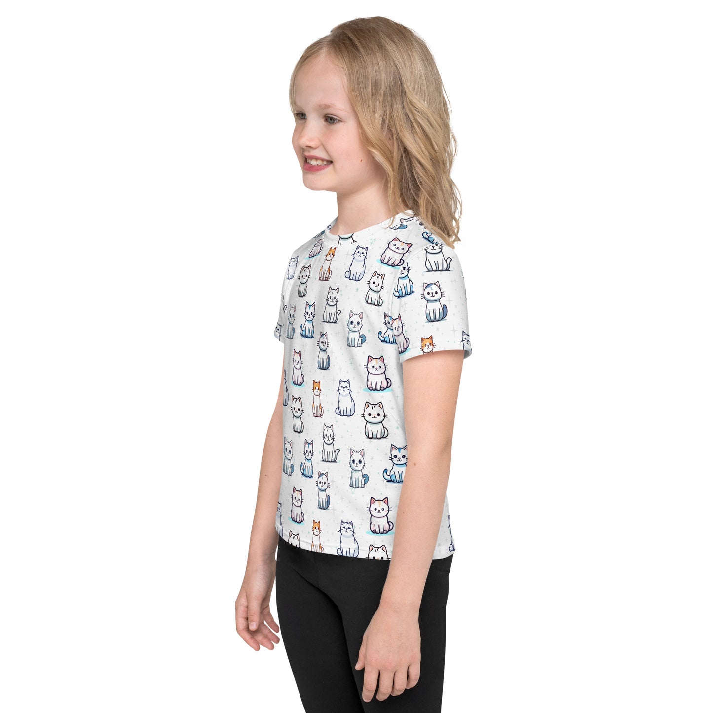 Girls Cat Pattern T-Shirt