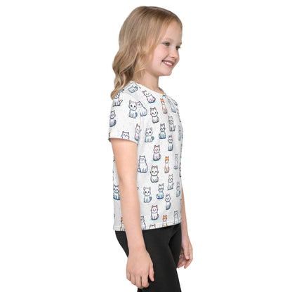 Girls Cat Pattern T-Shirt