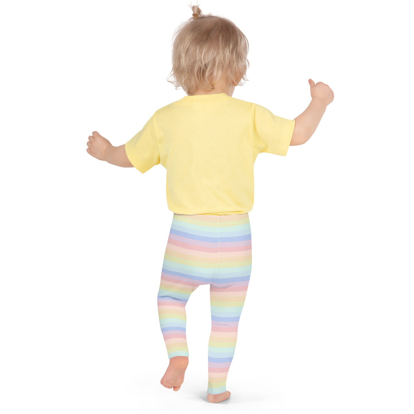 Girls Striped Rainbow Pastel Leggings