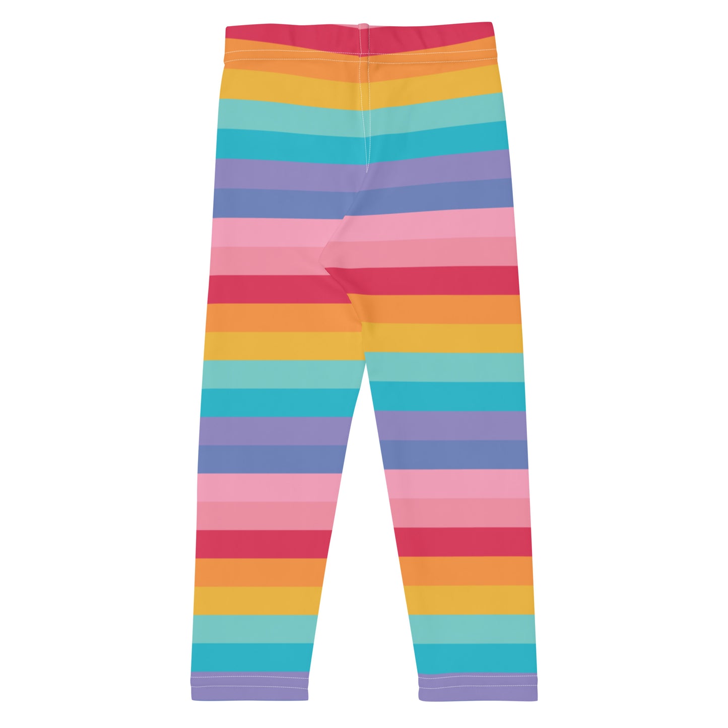 Girls Bright Striped Rainbow Leggings