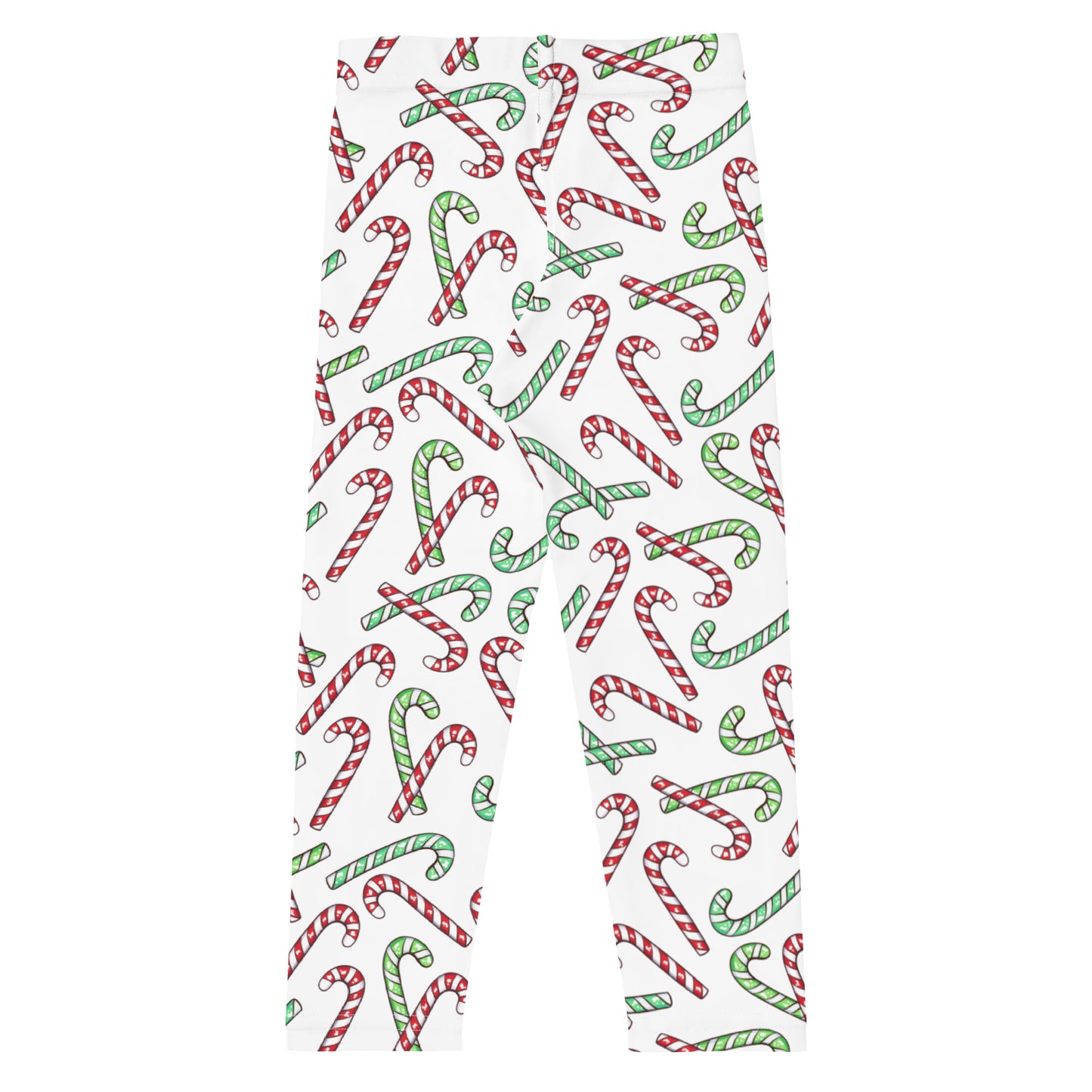 Girls Red & Green Candy Cane Leggings