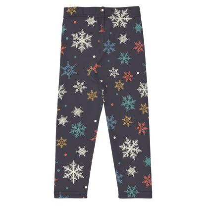 Girls Colorful Snowflakes Christmas Leggings