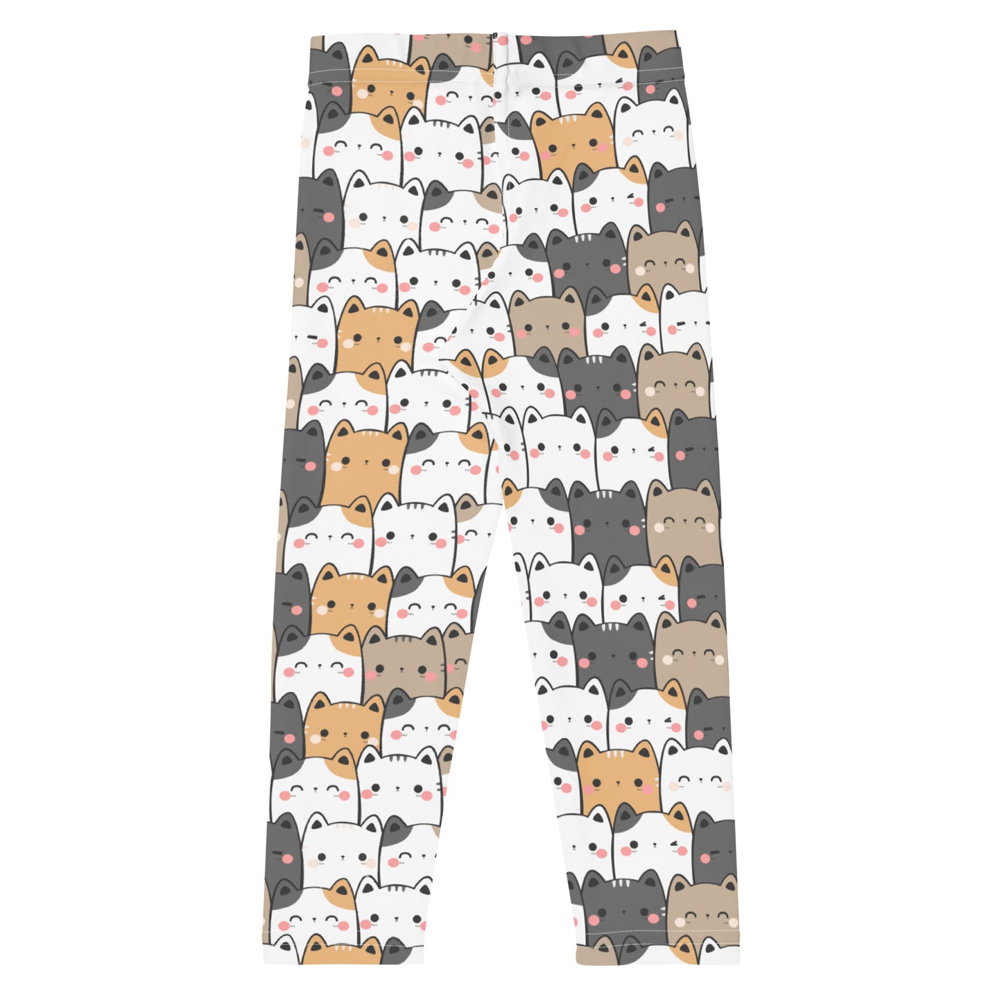 Girls Kawaii Cat Face Buttery Soft Leggings