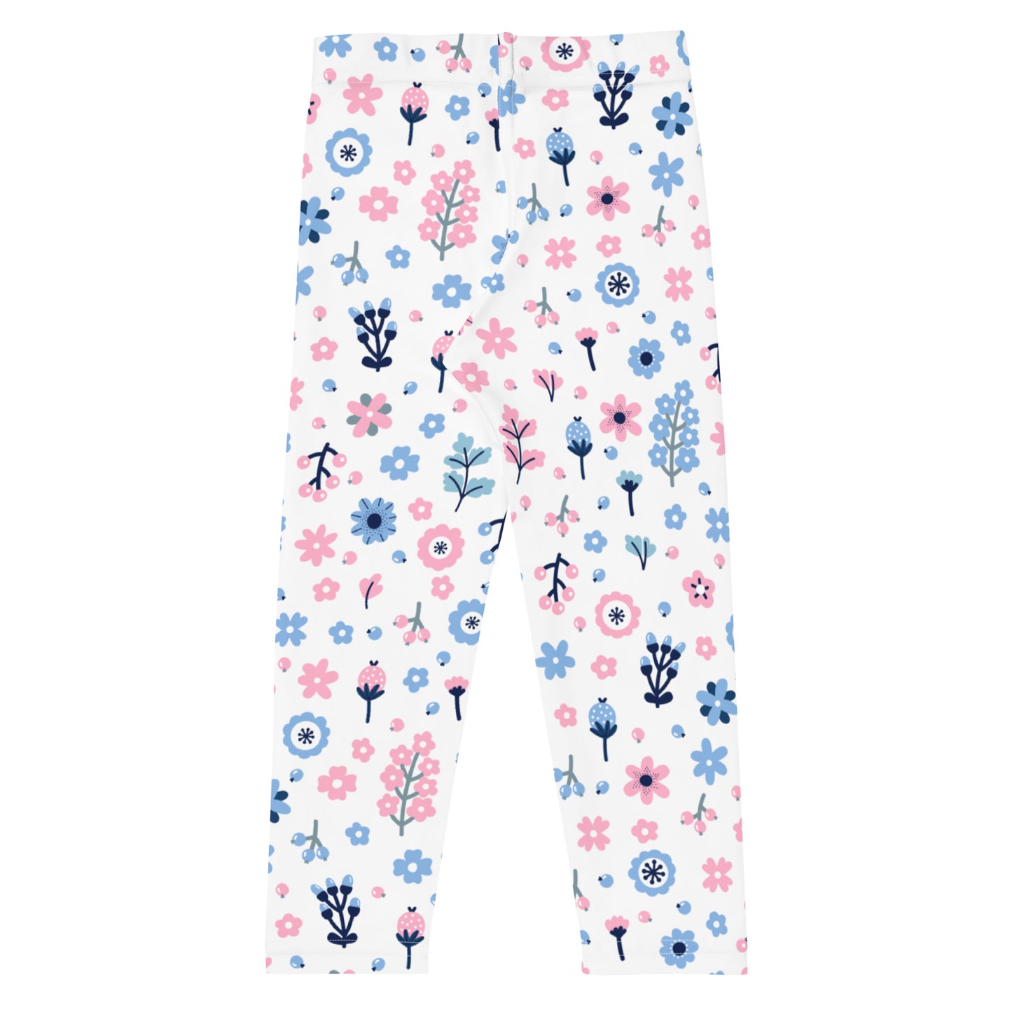 Girls  Floral Purple And Blue Flowers Buttery Soft Leggings