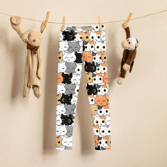 Girls Cat Face Leggings