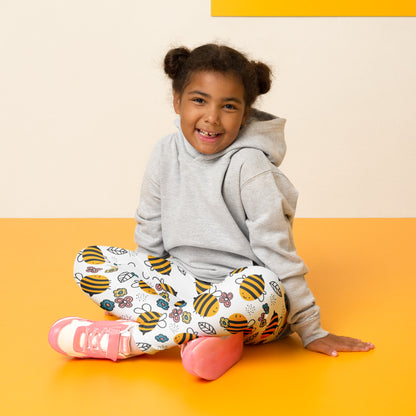 Girls Happy Yellow Bees Leggings