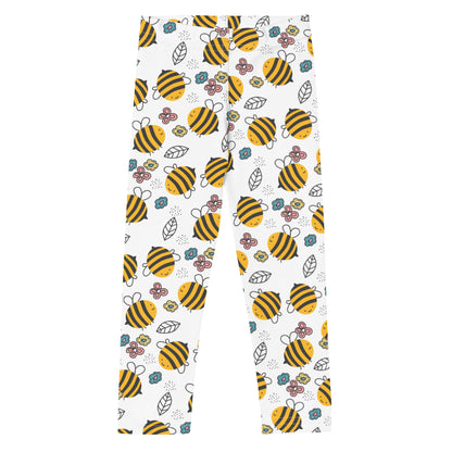 Girls Happy Yellow Bees Leggings