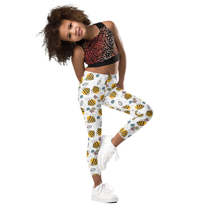 Girls Happy Yellow Bees Leggings