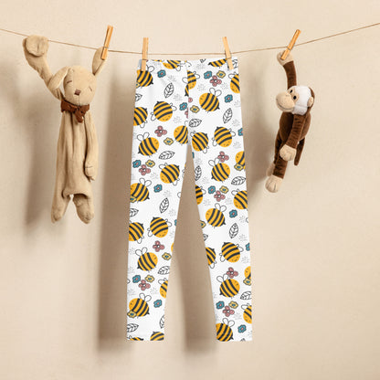 Girls Happy Yellow Bees Leggings