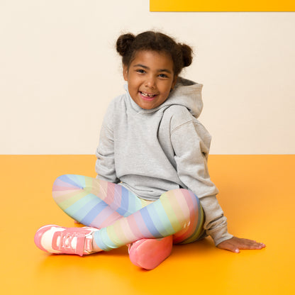 Girls Striped Rainbow Pastel Leggings