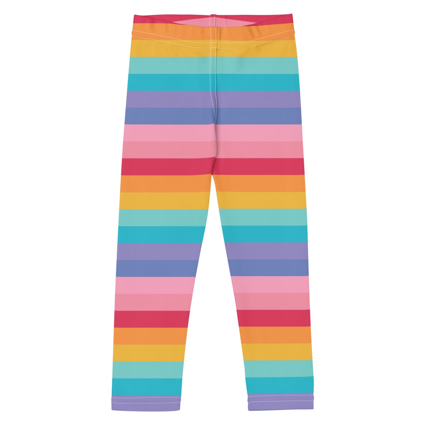 Girls Bright Striped Rainbow Leggings