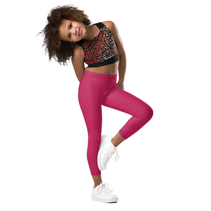 Girls Buttery Soft Rose Red Leggings