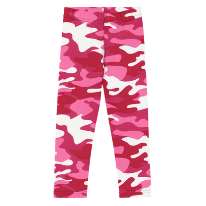 Girls Pink Camouflage Leggings