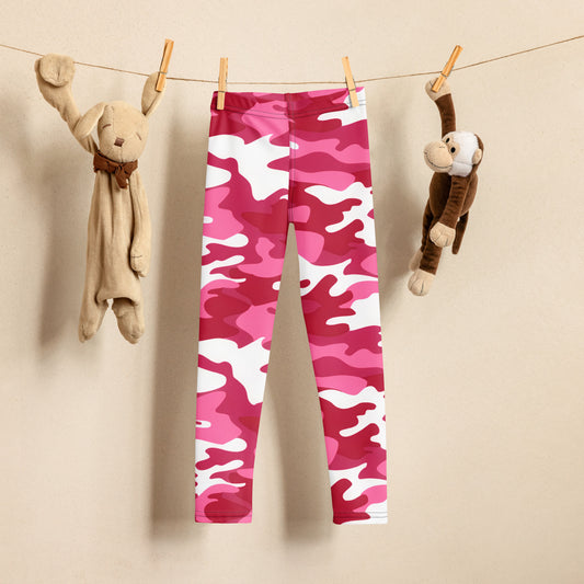 Girls Pink Camouflage Leggings