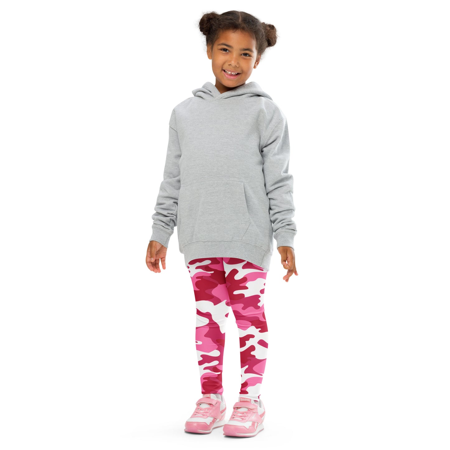 Girls Pink Camouflage Leggings