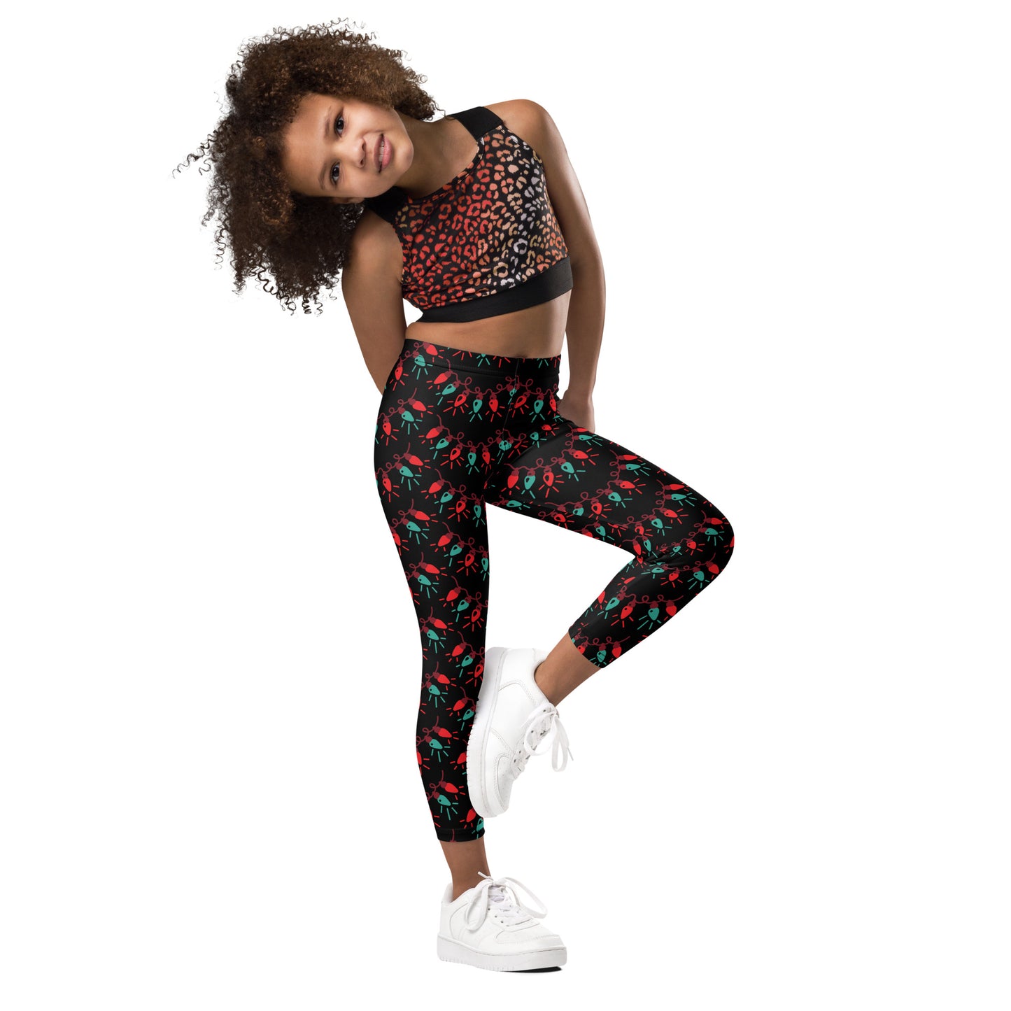 Girls Christmas Lights Leggings