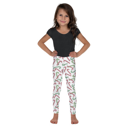 Girls Red & Green Candy Cane Leggings