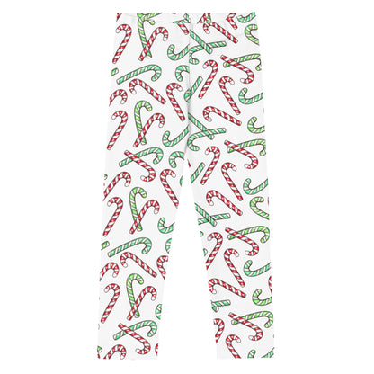 Girls Red & Green Candy Cane Leggings