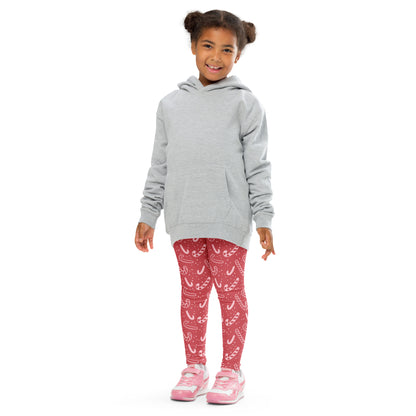 Girls Red Candy Cane Leggings