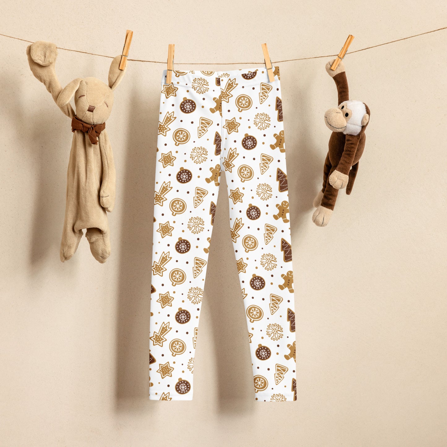 Girls Christmas Gingerbread Cookie Leggings