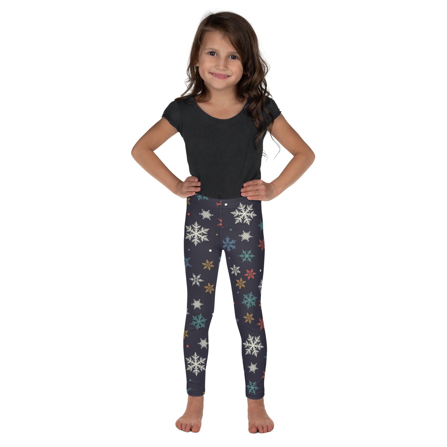 Girls Colorful Snowflakes Christmas Leggings