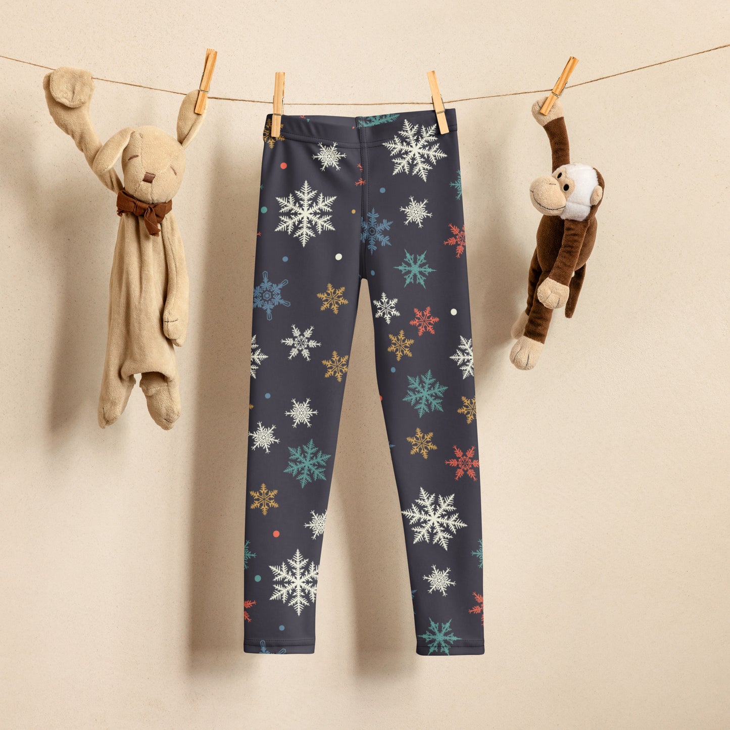 Girls Colorful Snowflakes Christmas Leggings